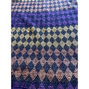 Woven Fall Scarf Harlequin Purple Orange Yellow CorrieriIdo Made In Italy 15x69”